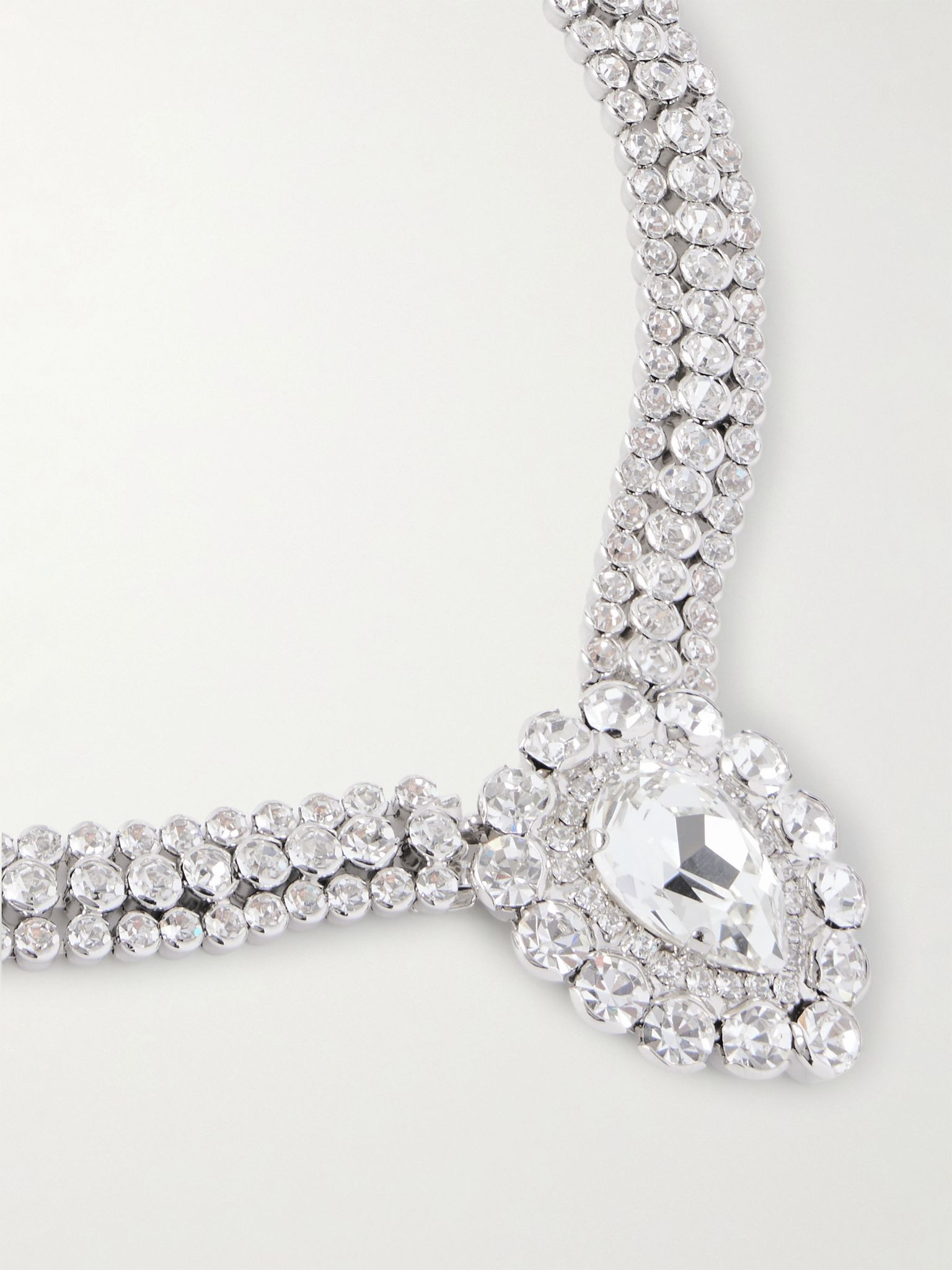 Silver-tone crystal necklace Silver - 4