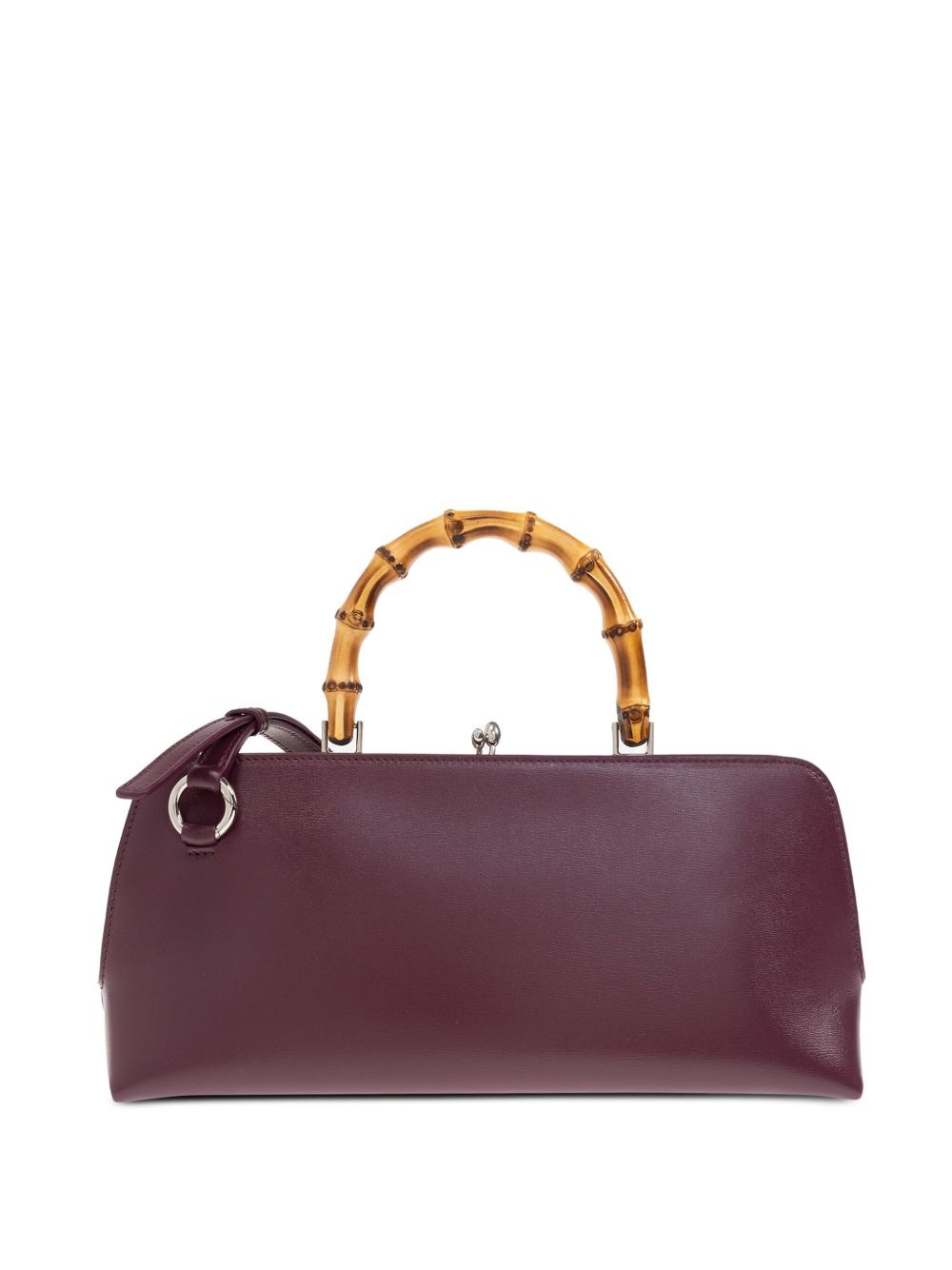 bamboo-handle leather tote bag - 3