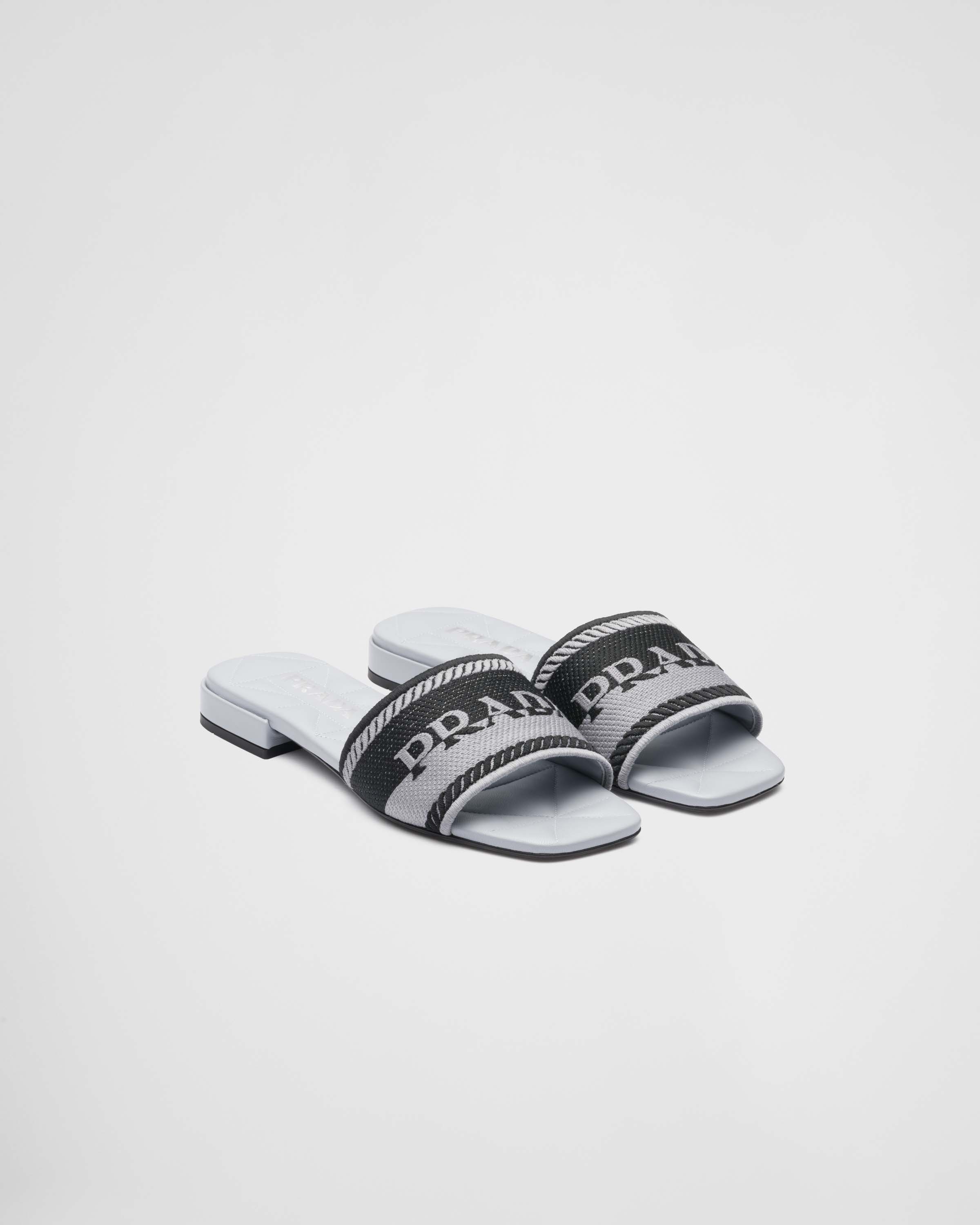 Embroidered fabric slides - 1