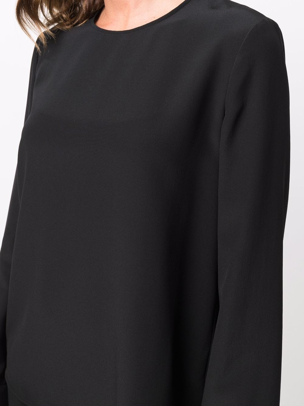 long-sleeve silk top - 5