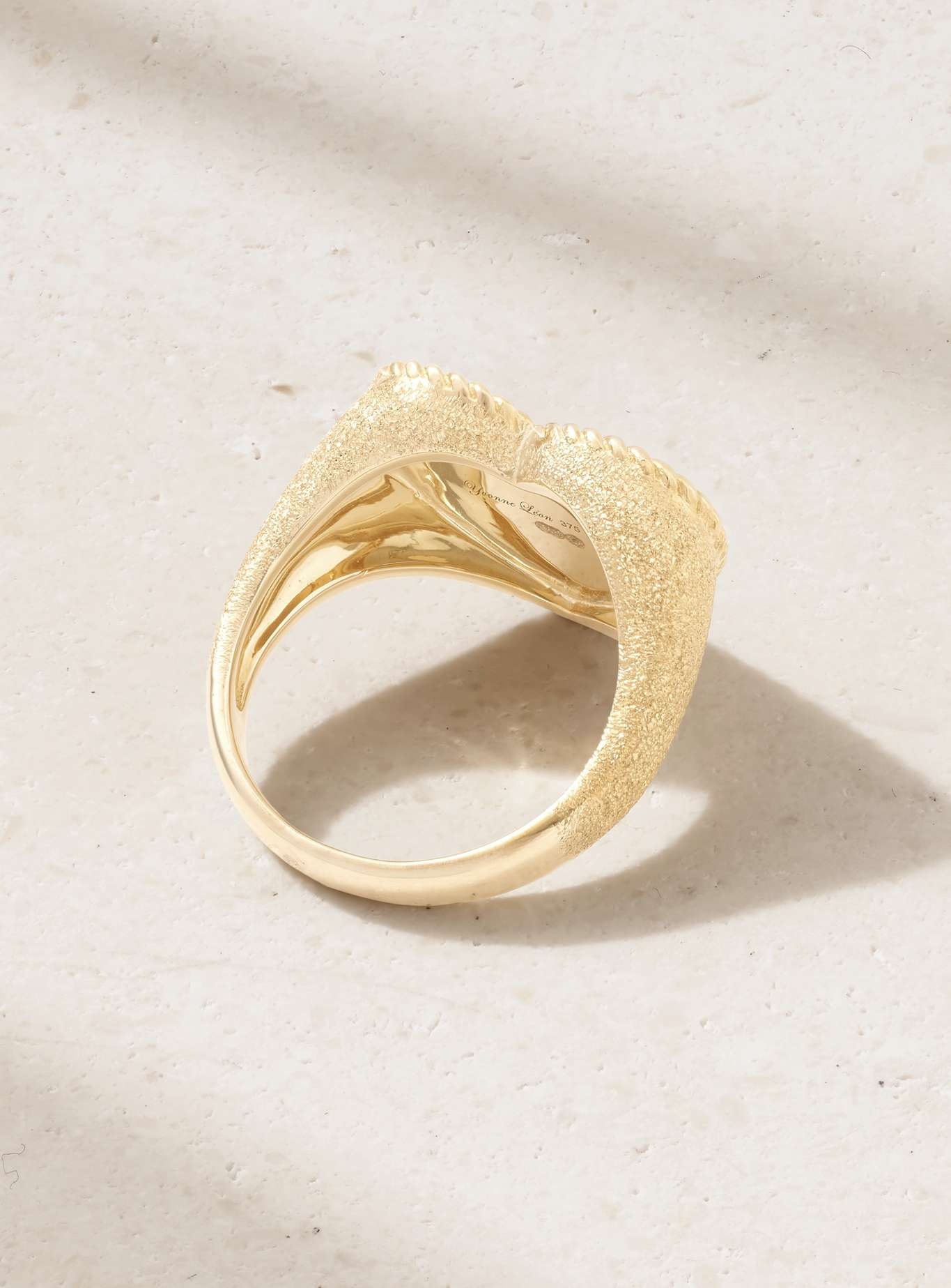 Coeur Pailletee 9-karat gold diamond ring Gold - 3