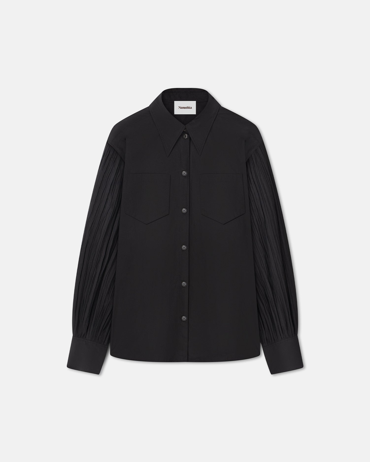 Pleated Poplin Shirt - 1