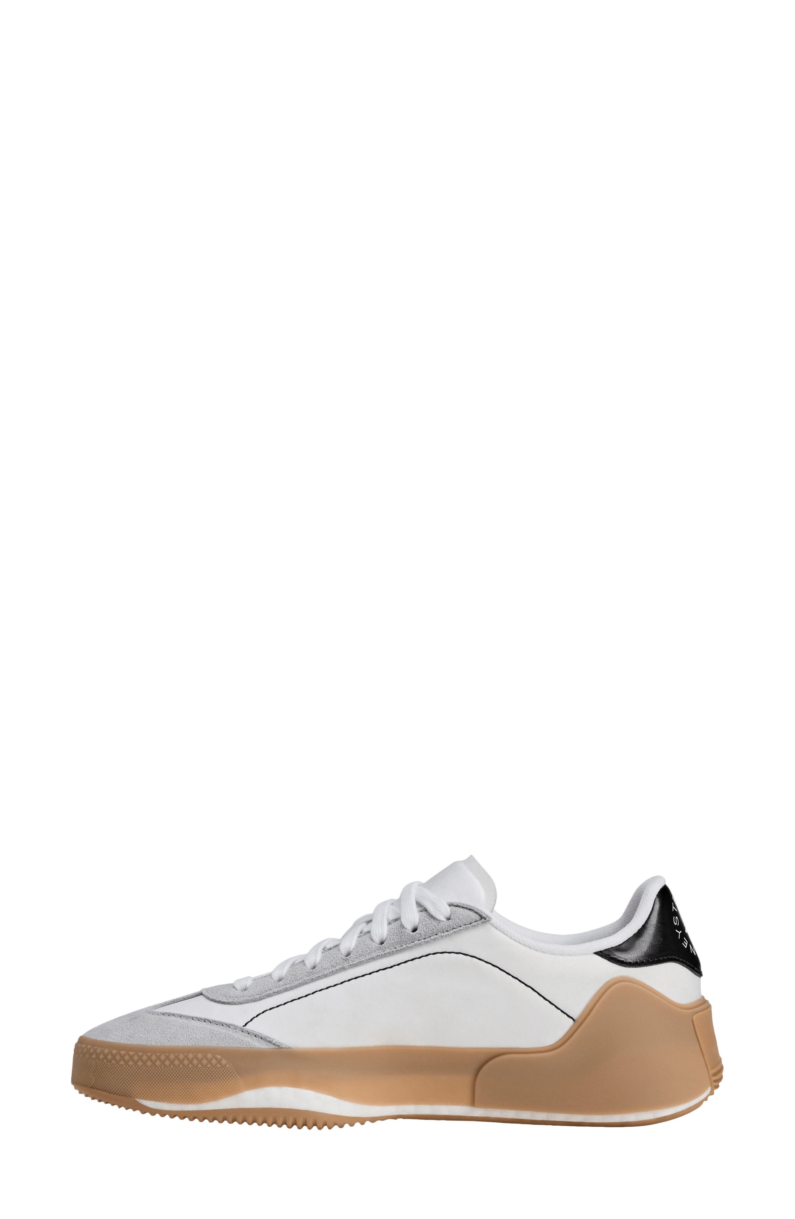 adidas by Stella McCartney Court Boost Tennis Sneaker in White/Charcoal/Core Black at Nordstrom - 6