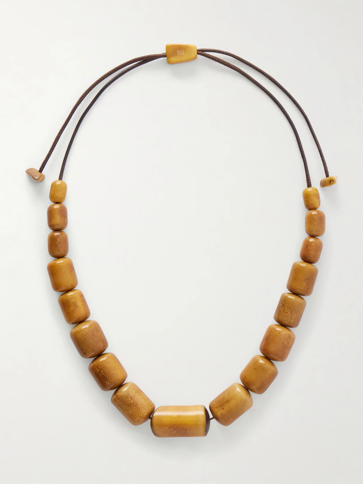 The Column Statement Beaded Tagua And Leather Necklace - 1