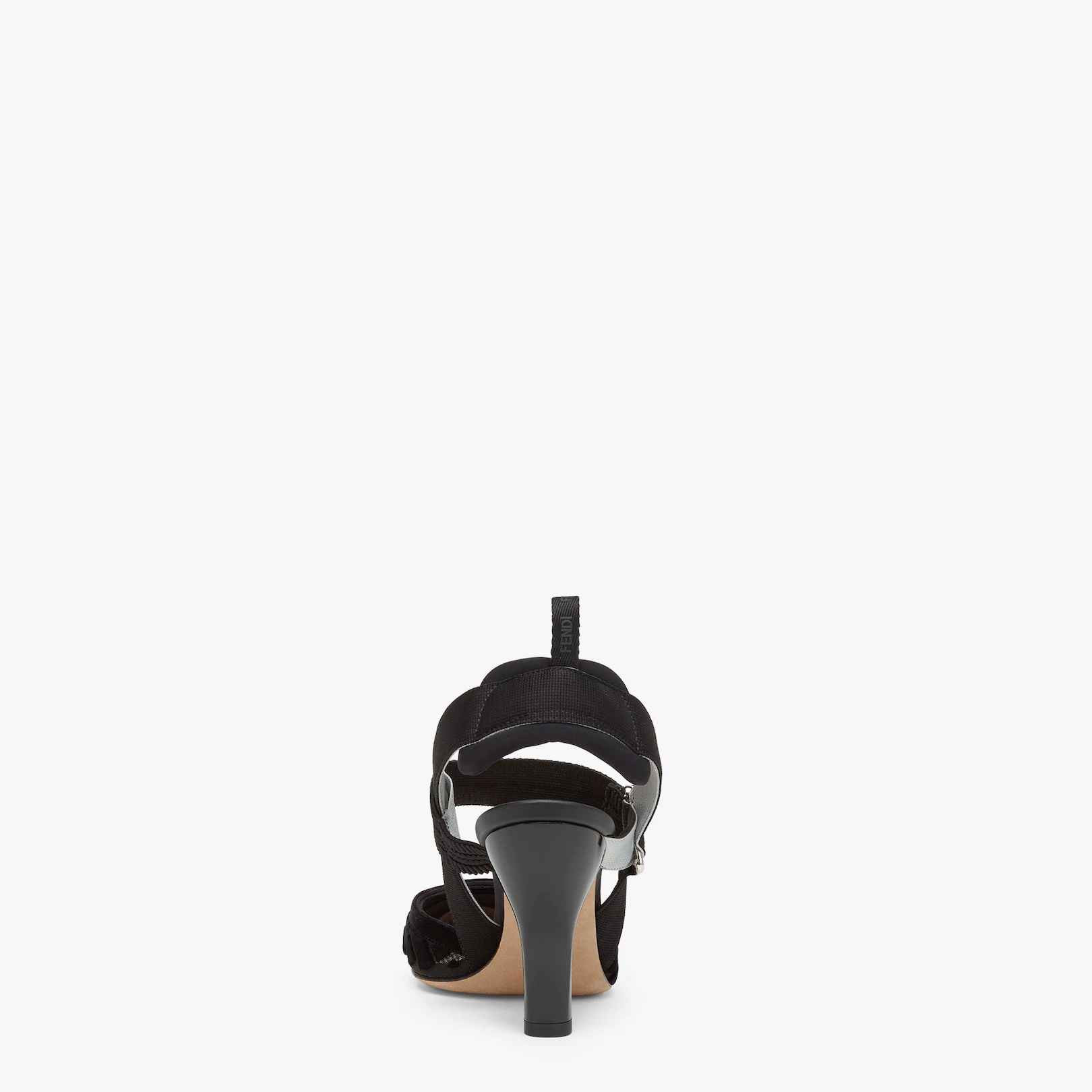 Black mesh and FF high-heeled slingbacks - 3