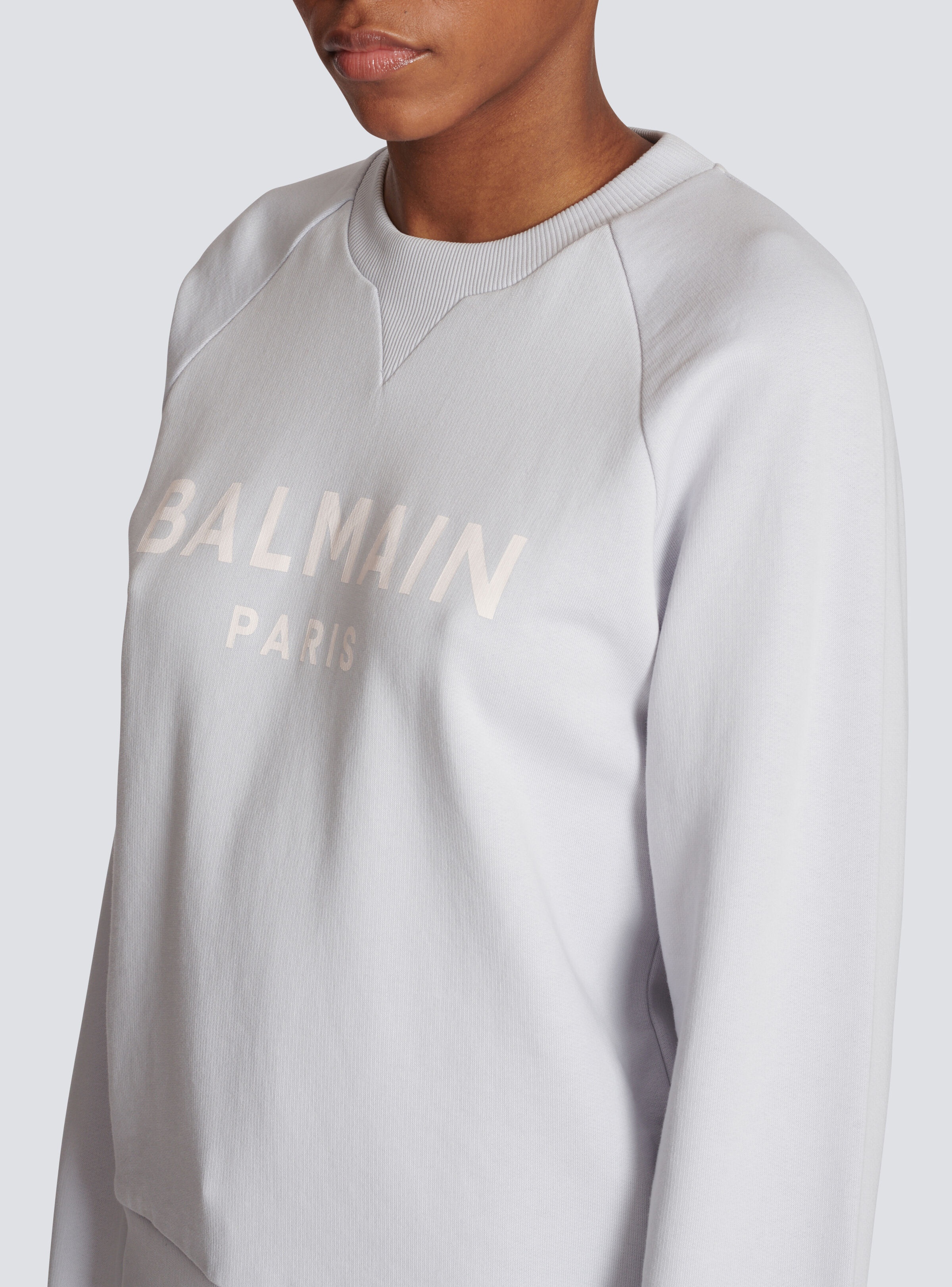 Cotton printed Balmain logo sweatshirt - 7