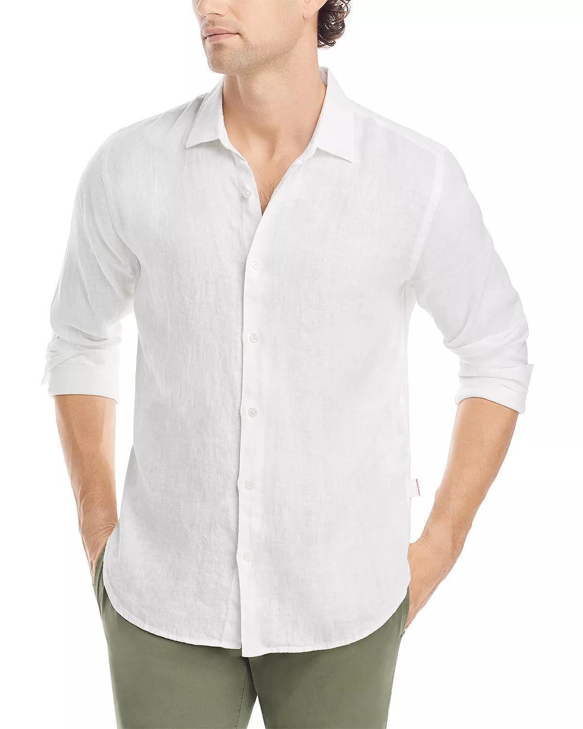 Giles Linen Textured Tailored Fit Button Down Shirt - 2