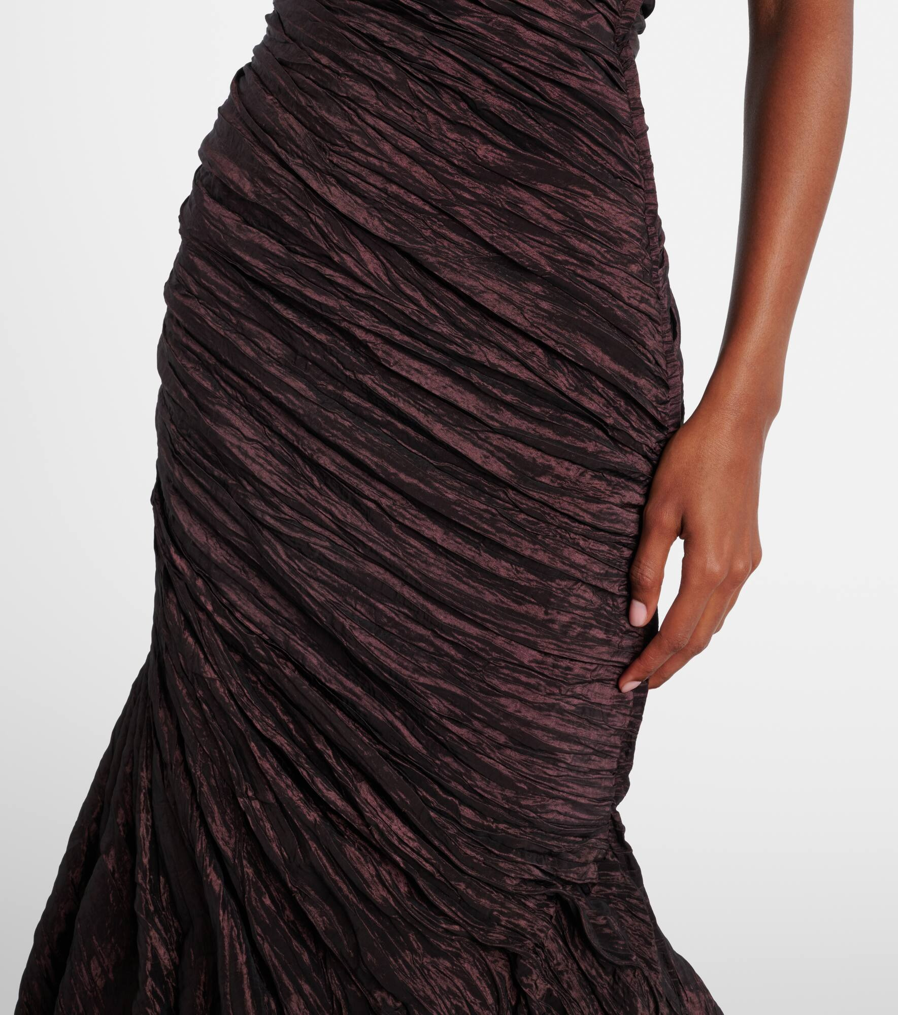 Draped off-shoulder corset gown - 5
