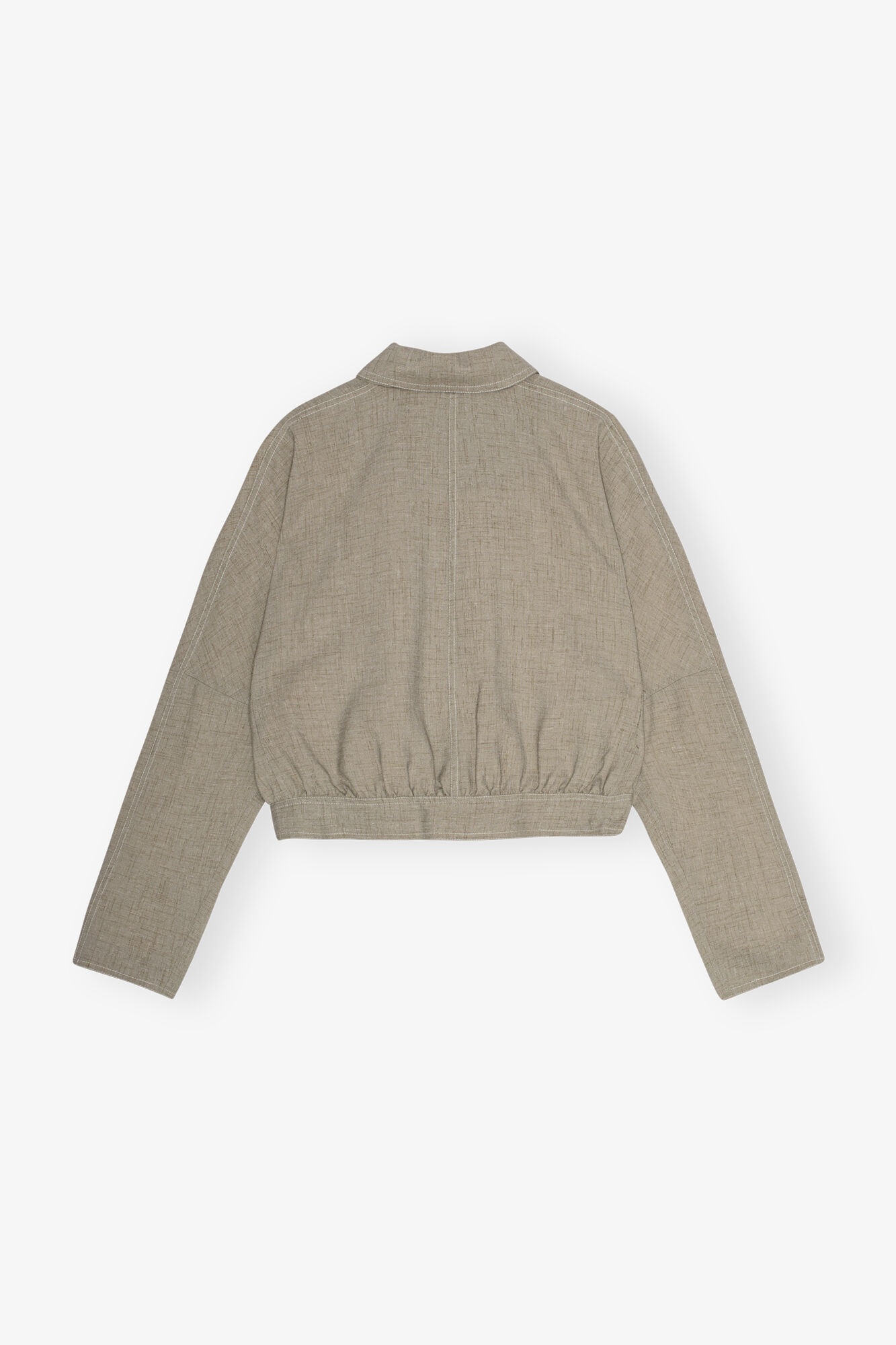 GREY LIGHT MELANGE SUITING SHORT JACKET - 6