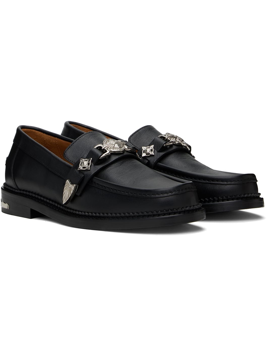 SSENSE Exclusive Black Saffiano Leather Loafers - 4