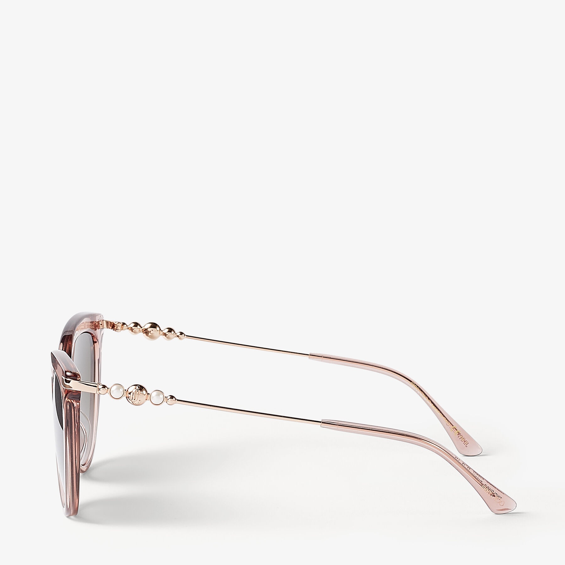 Tinsley/g/s 56
Nude and Copper Gold Cat Eye Sunglasses with Pearls - 2