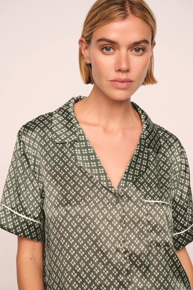 eberjey Inez Washable Silk Printed Short PJ Set outlook