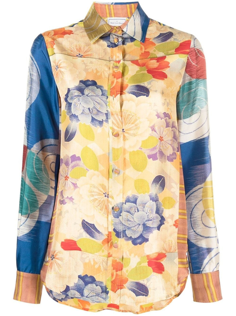 floral-print silk shirt 1