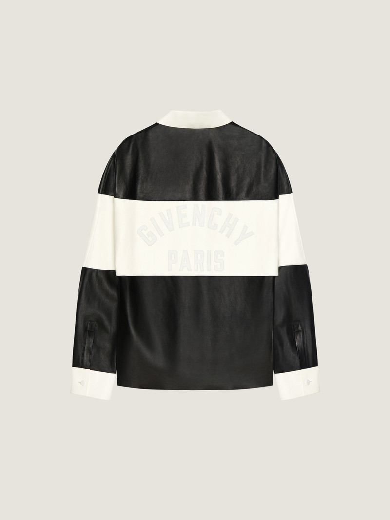 BICOLOR POLO IN NAPPA LEATHER WITH GIVENCHY DETAIL 4