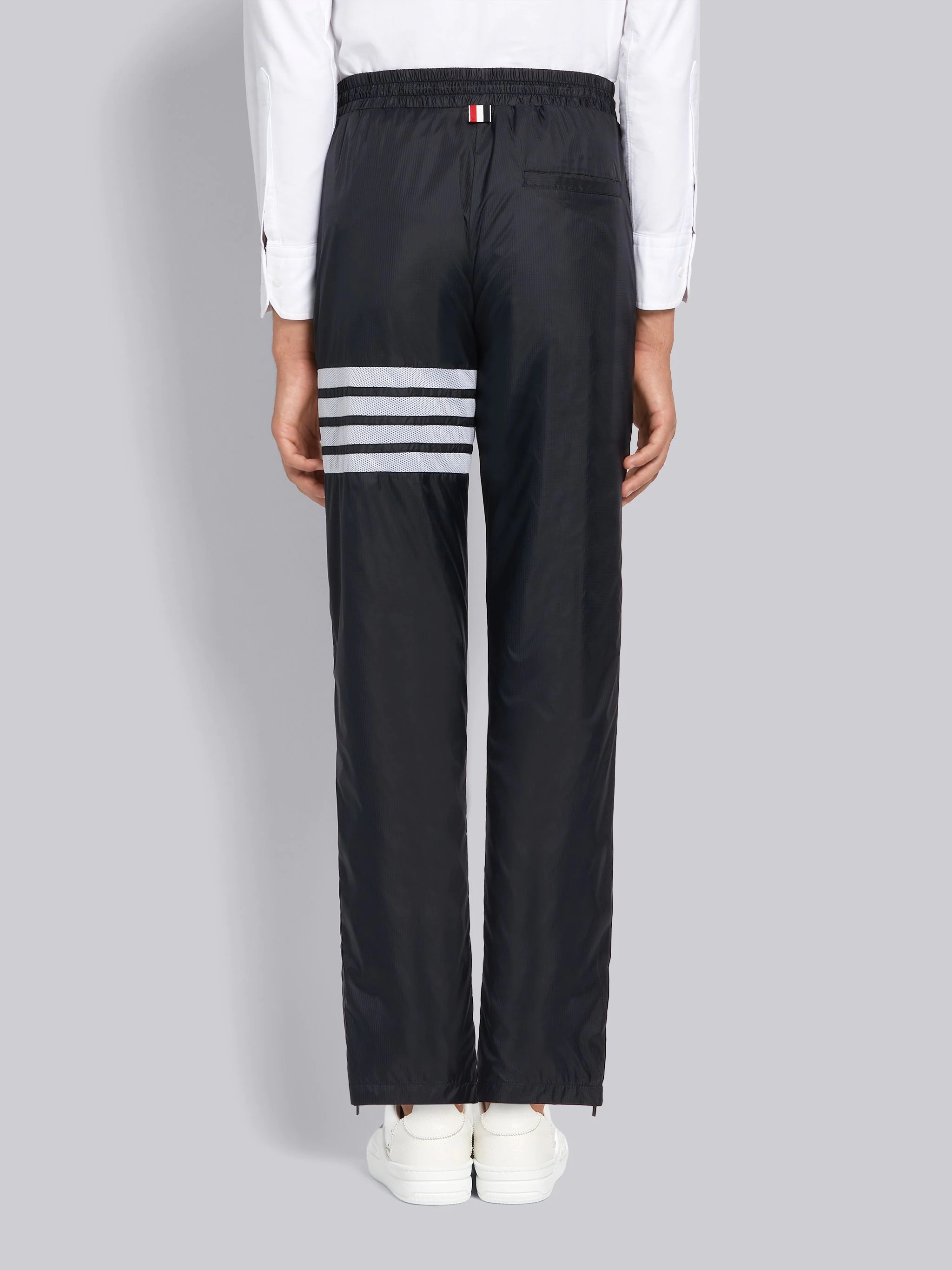 Navy Sheer Ripstop Straight Leg 4-Bar Track Pants - 3
