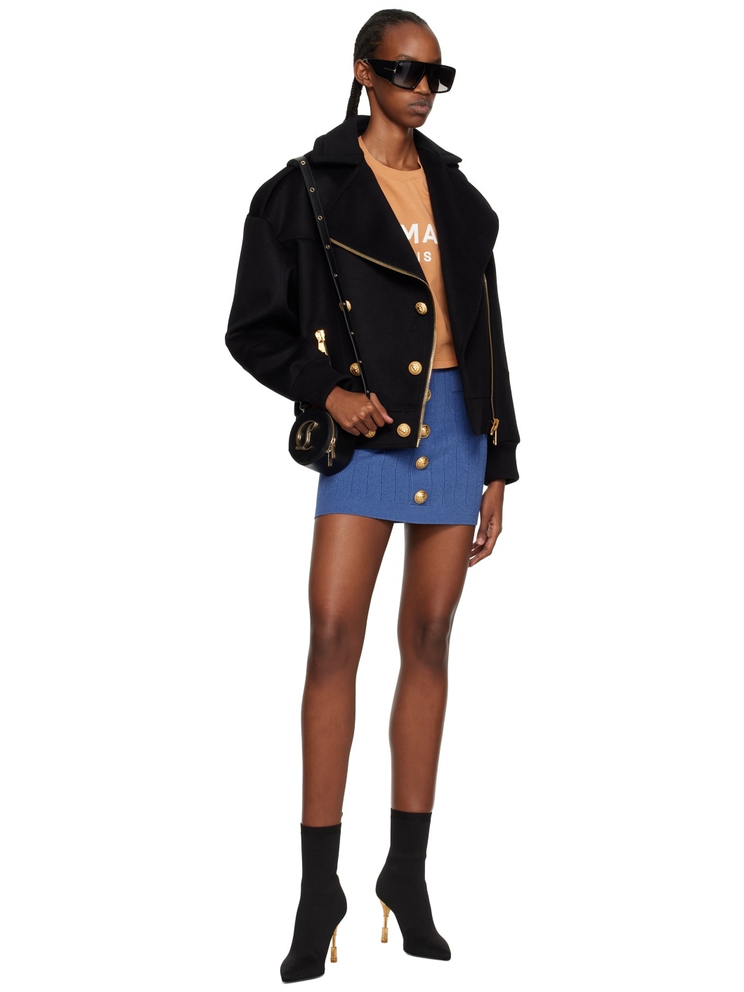 Blue Buttoned Miniskirt - 4