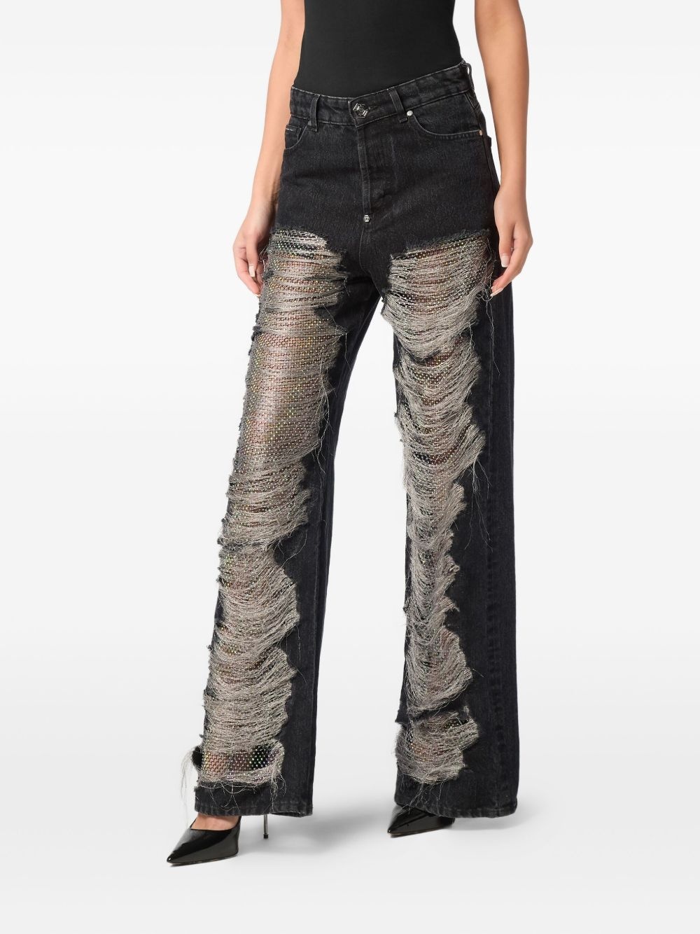 mesh strass jeans - 3