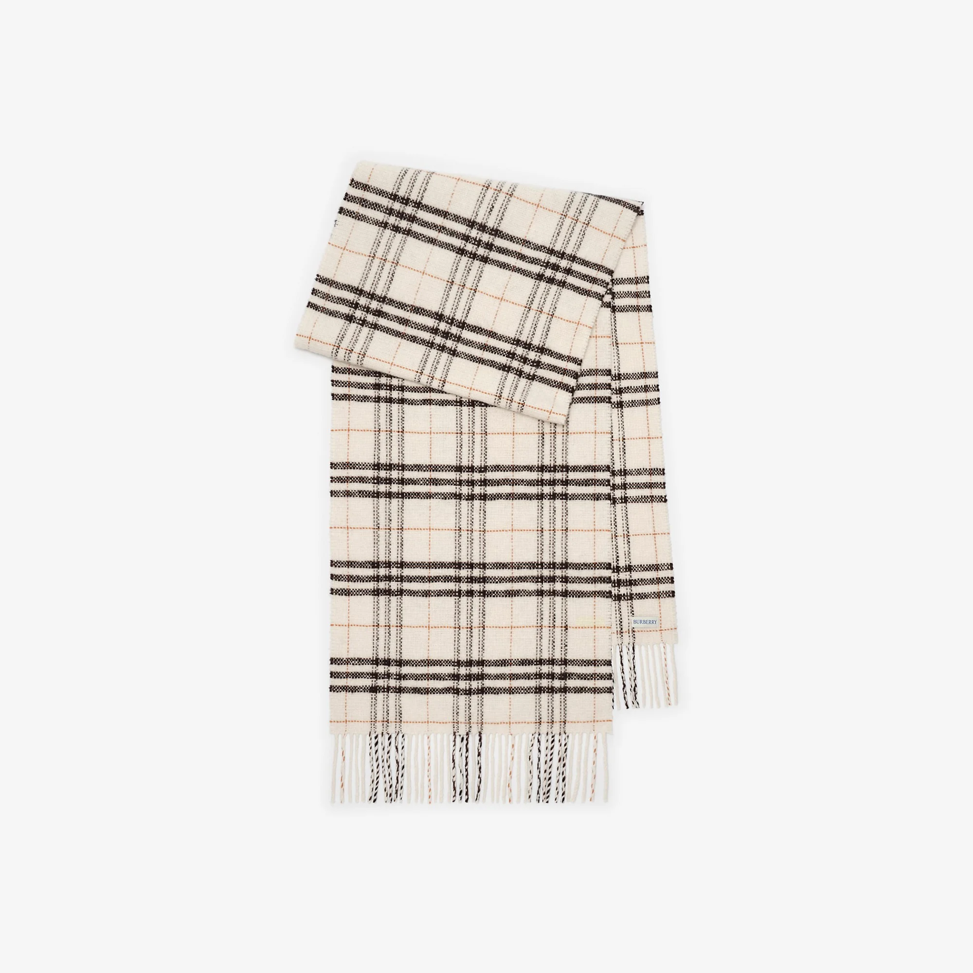 Check Wool Cashmere Scarf - 1
