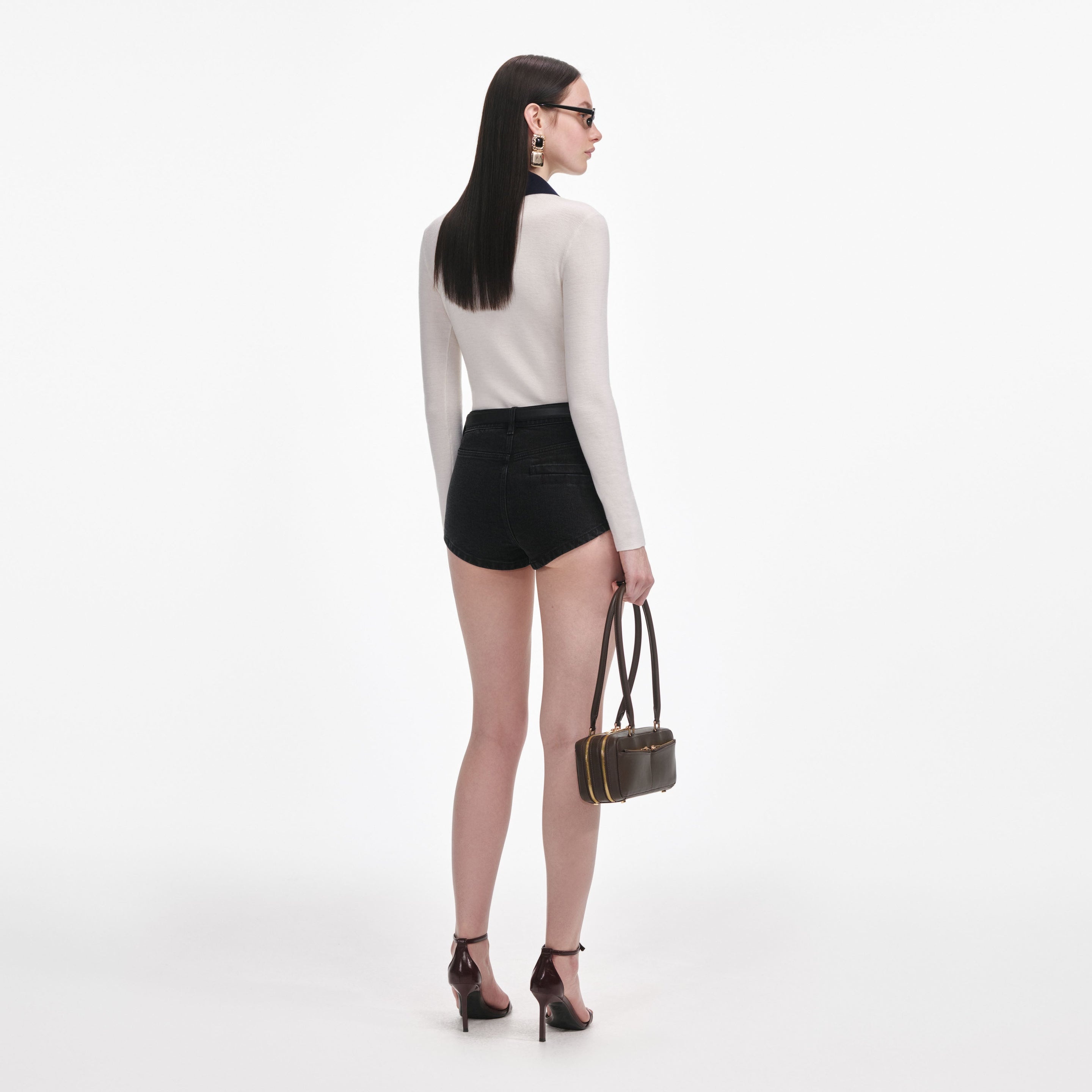Black Denim Shorts - 3