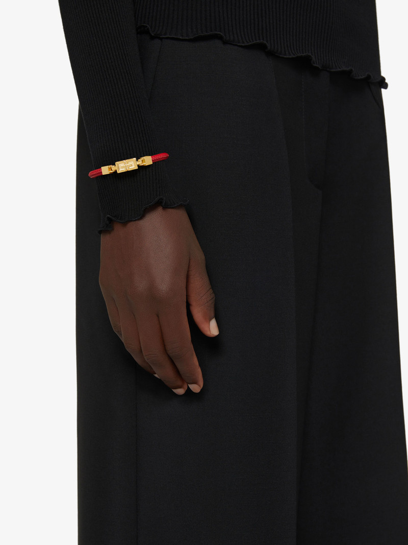 G CUBE BRACELET IN LEATHER AND METAL 3