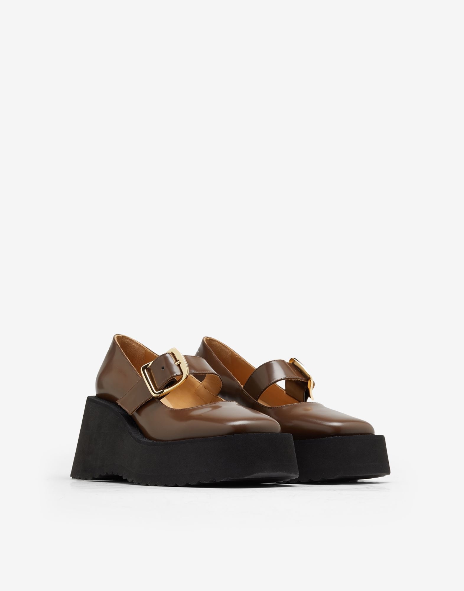 Micro wedge leather shoes - 2