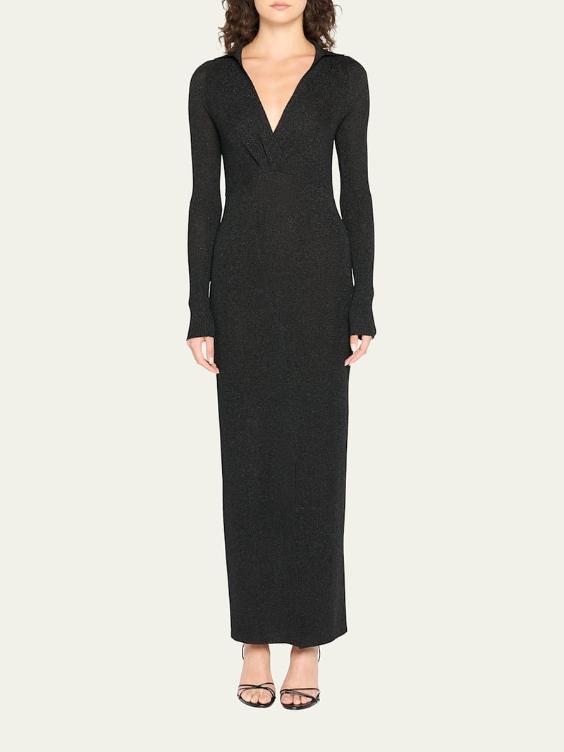 DIANE VON FURSTENBERG x Henry Zankov Castella Shimmer Knit Column Maxi Dress outlook
