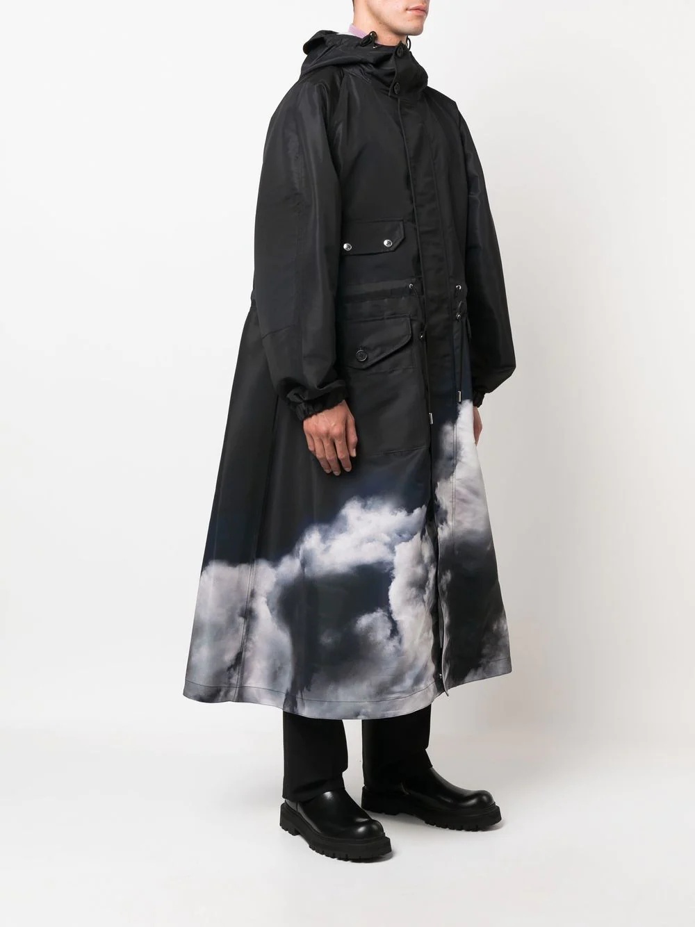 cloud-print oversize coat - 3