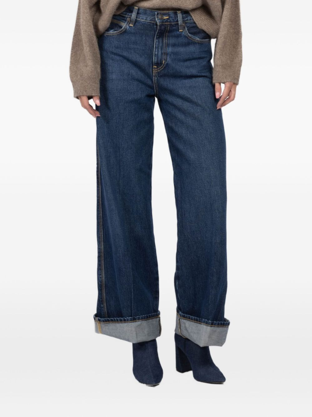 cuffed five-pocket jeans - 3