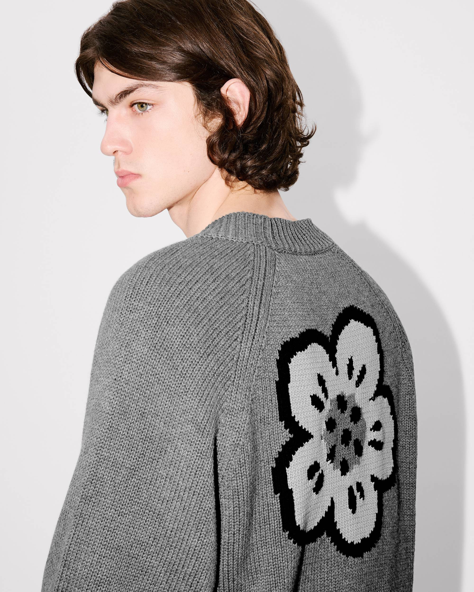 'Boke Flower' cardigan in cotton wool - 9