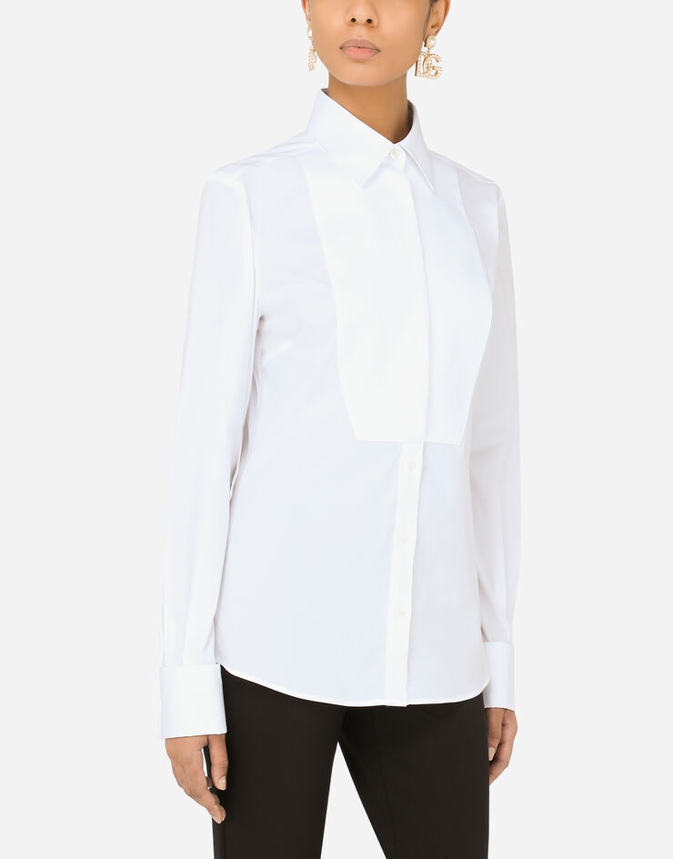 Stretch poplin tuxedo shirt - 4