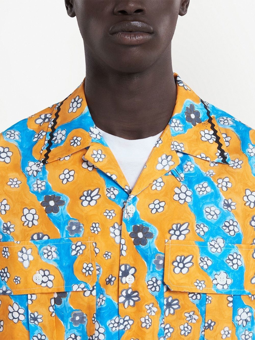 daisy-print patch-pocket shirt - 5