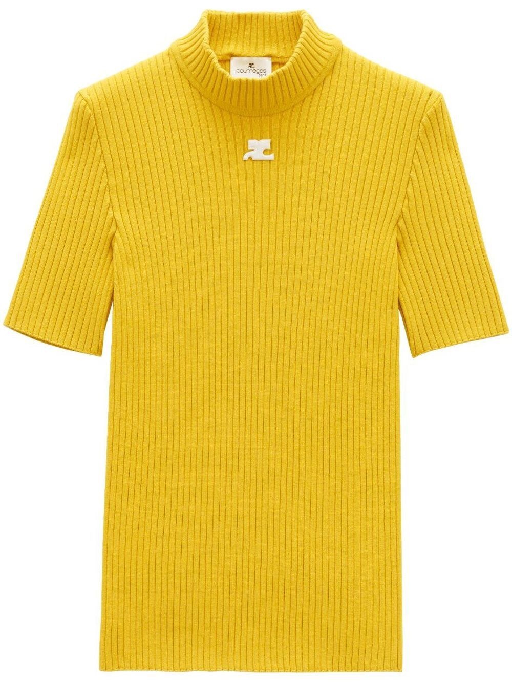 ribbed-knit logo top - 1