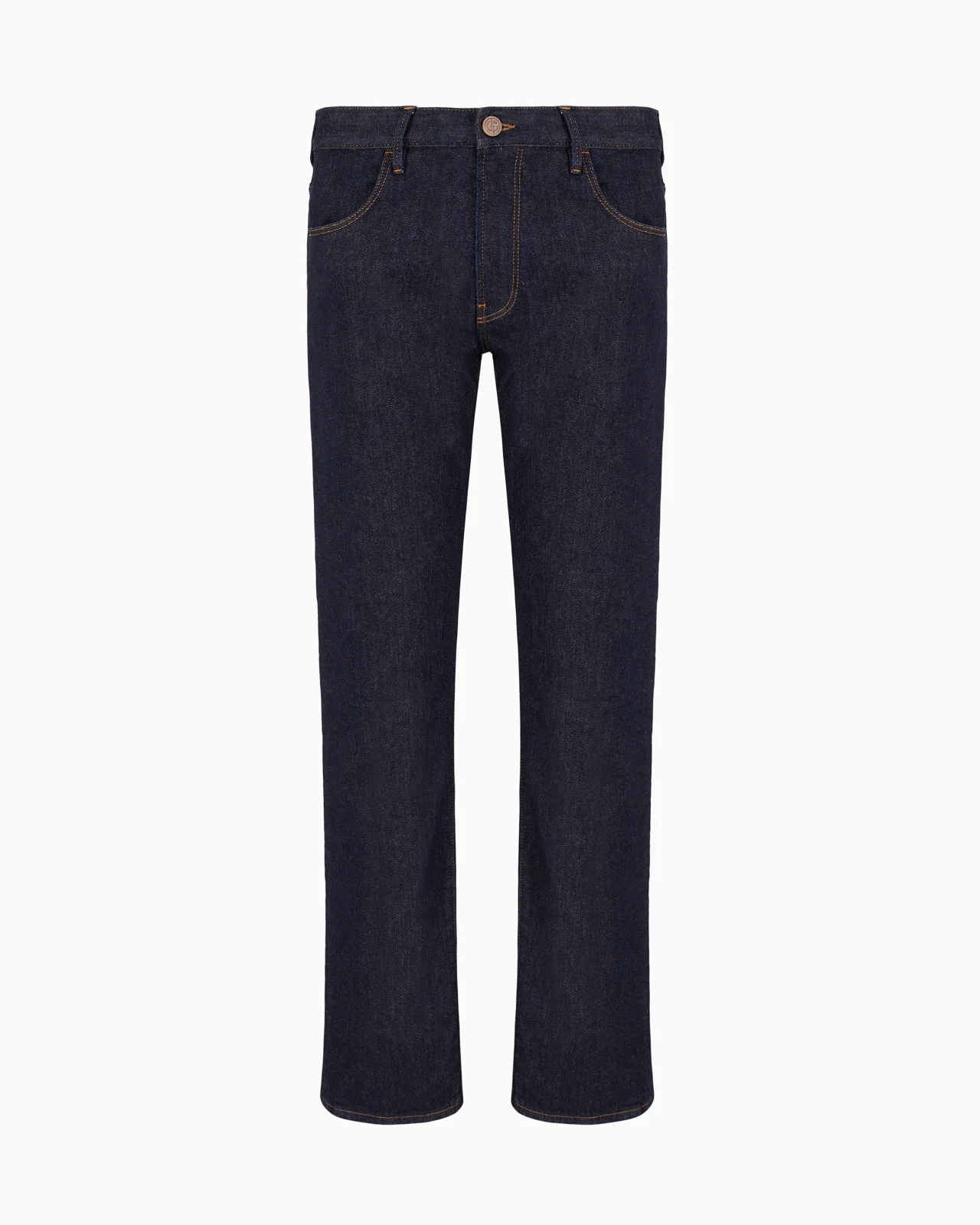 Five-pocket, regular-fit, stretch-cotton denim trousers - 1