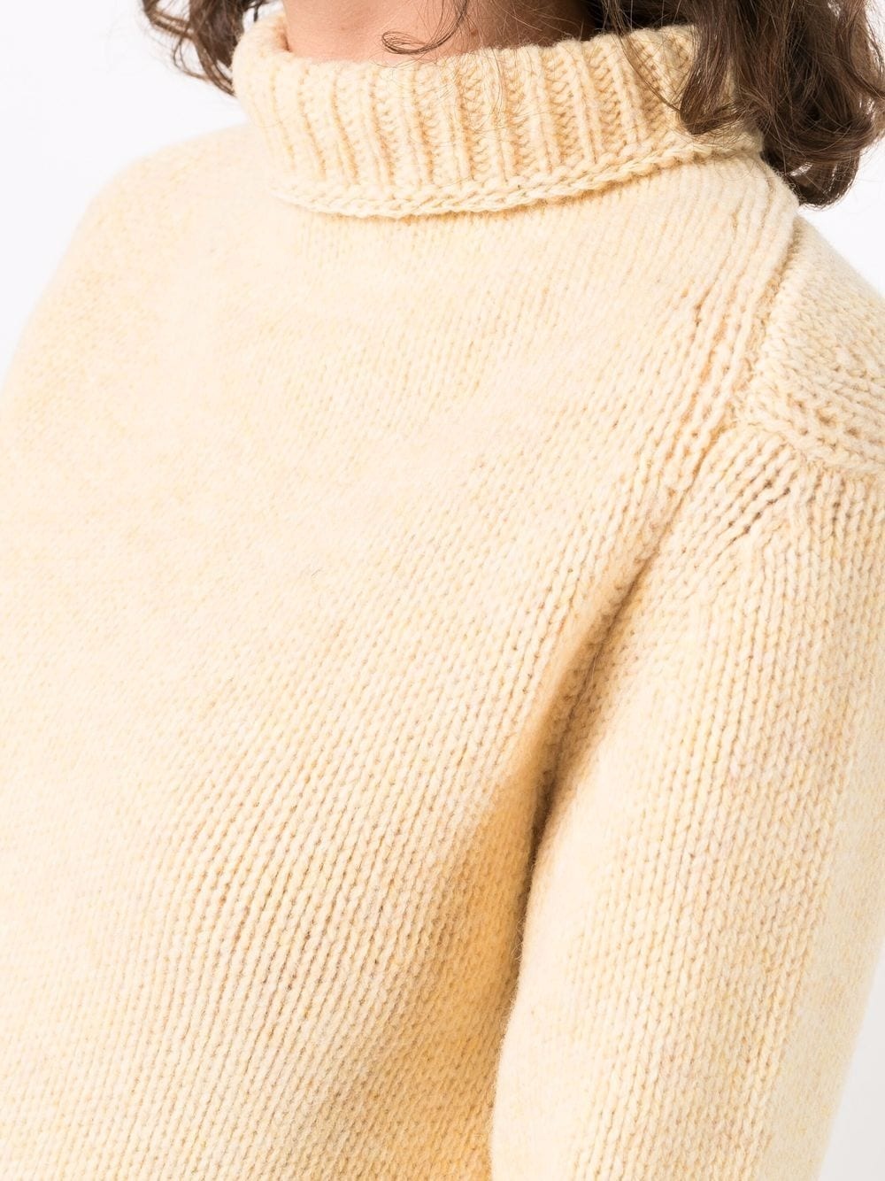 asymmetric-hem roll neck jumper - 5