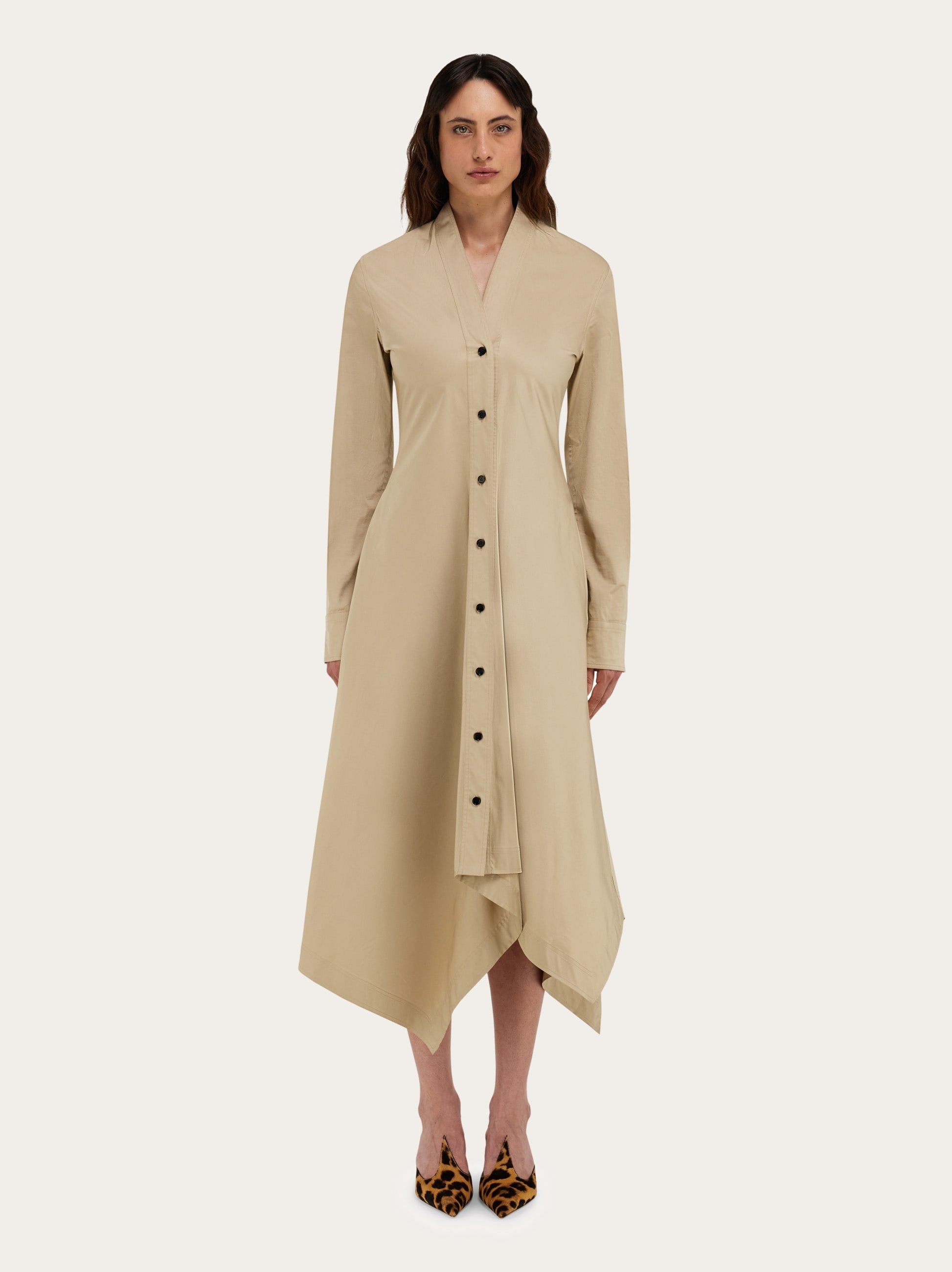 Shirt dress with handkerchief hem - 2