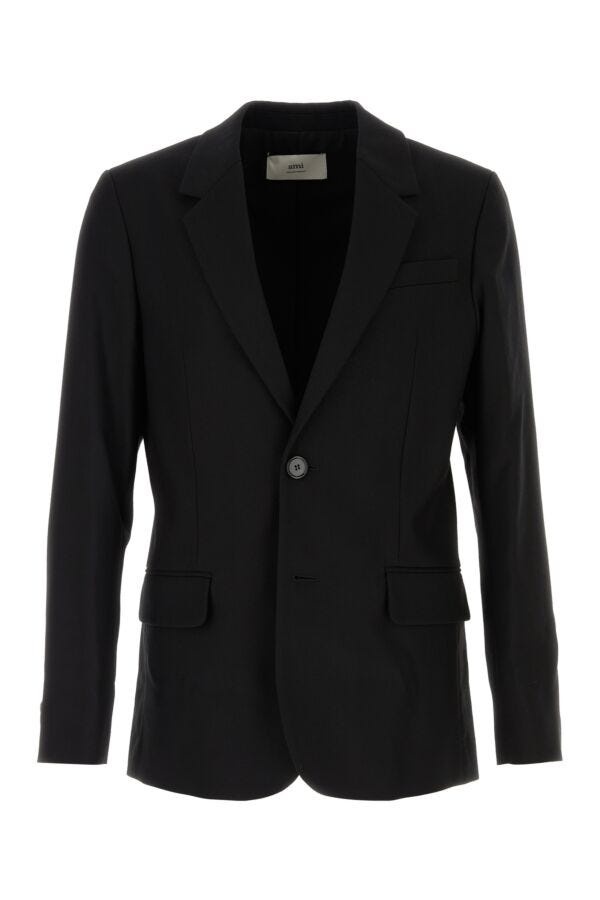 Black wool blazer - 1