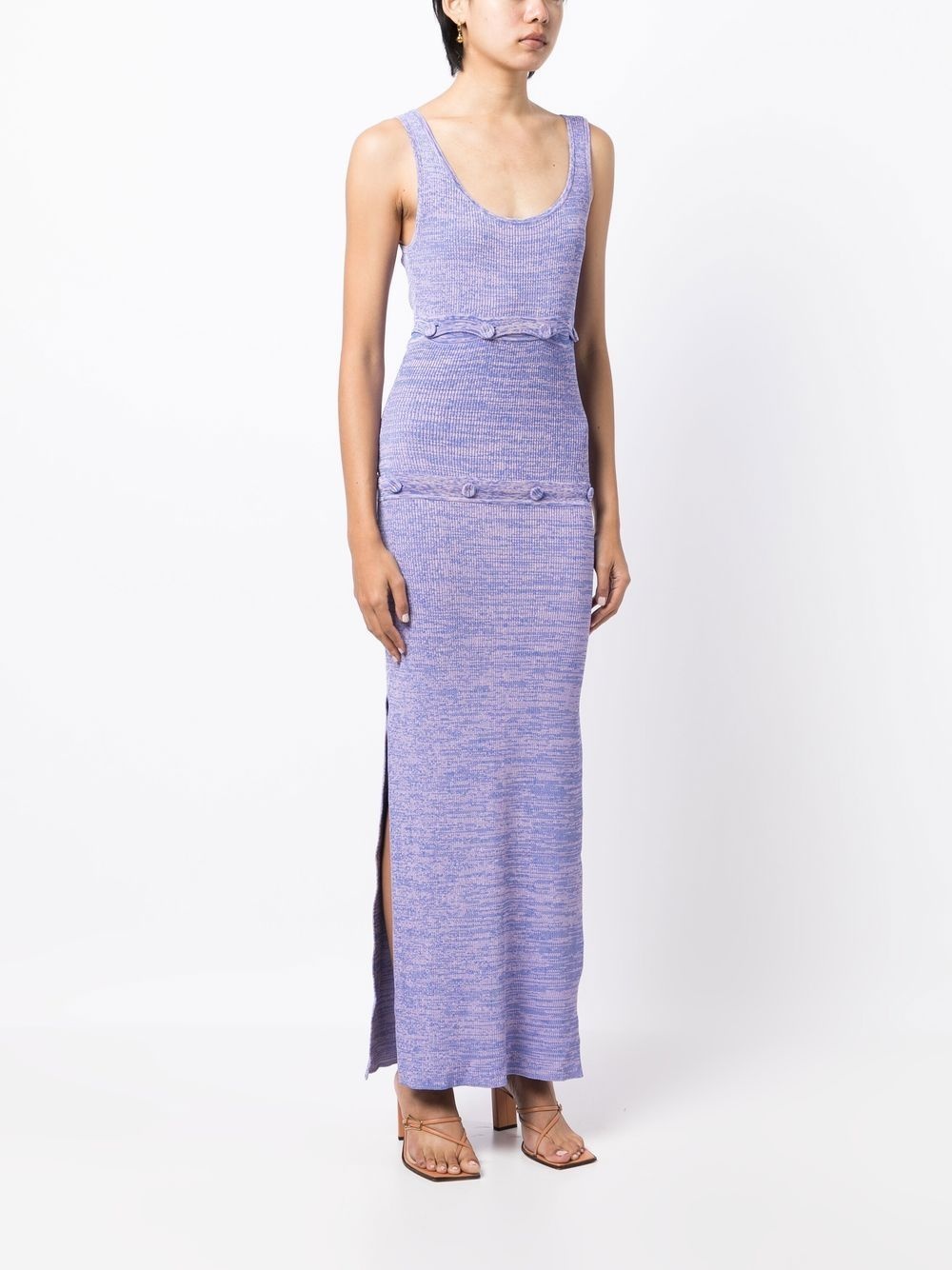 buttoned-panel knit dress - 3