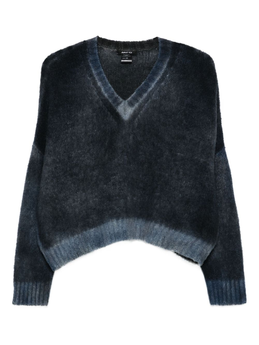 V-neck cropped sweater - 1