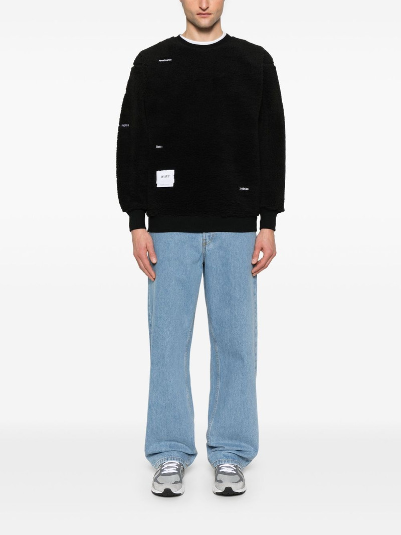 WTAPS logo-patch fleece sweatshirt outlook