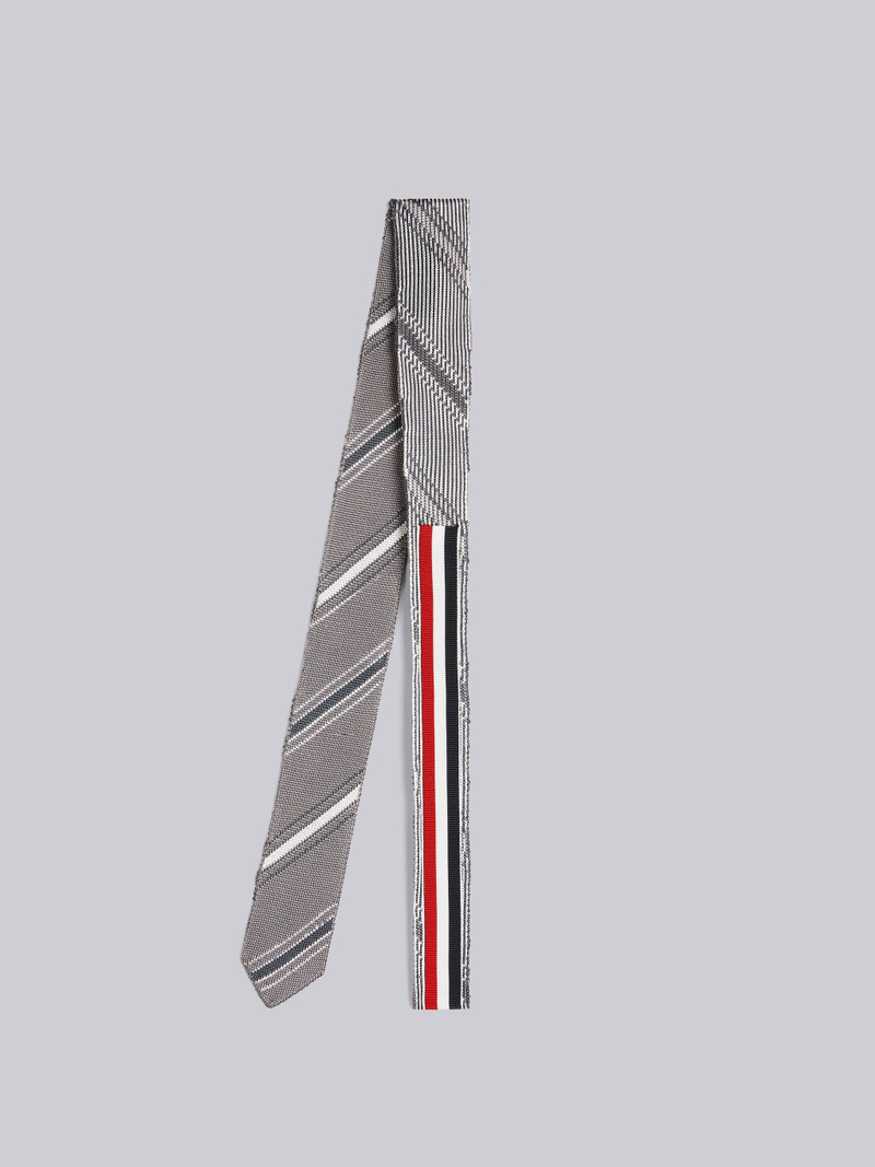 Silk Jacquard Alternating Stripe Knit Tie 3