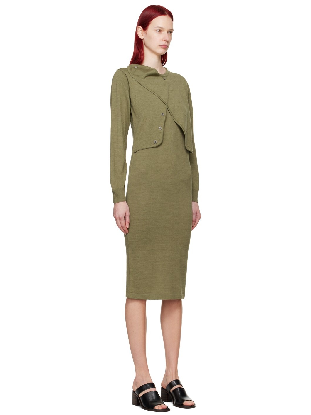 Green Layered Midi Dress - 2