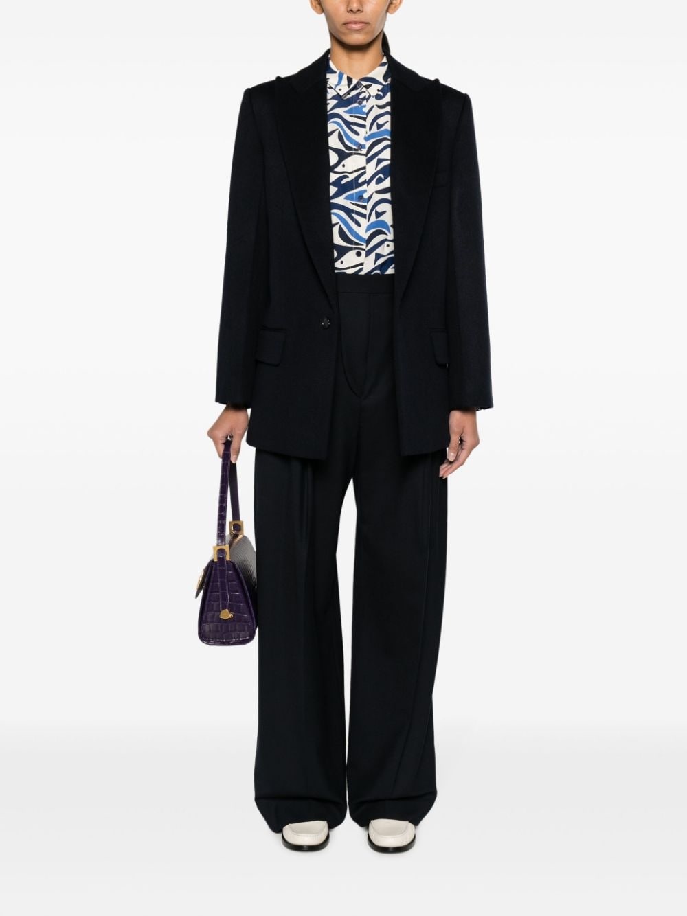 pleat-detailing wide-leg trousers - 2