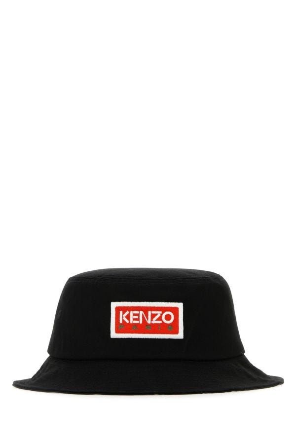 Black cotton bucket hat - 1