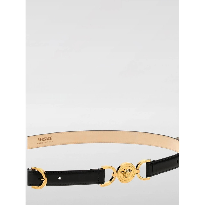 VERSACE BLACK LEATHER MEDUSA HEAD BELT outlook