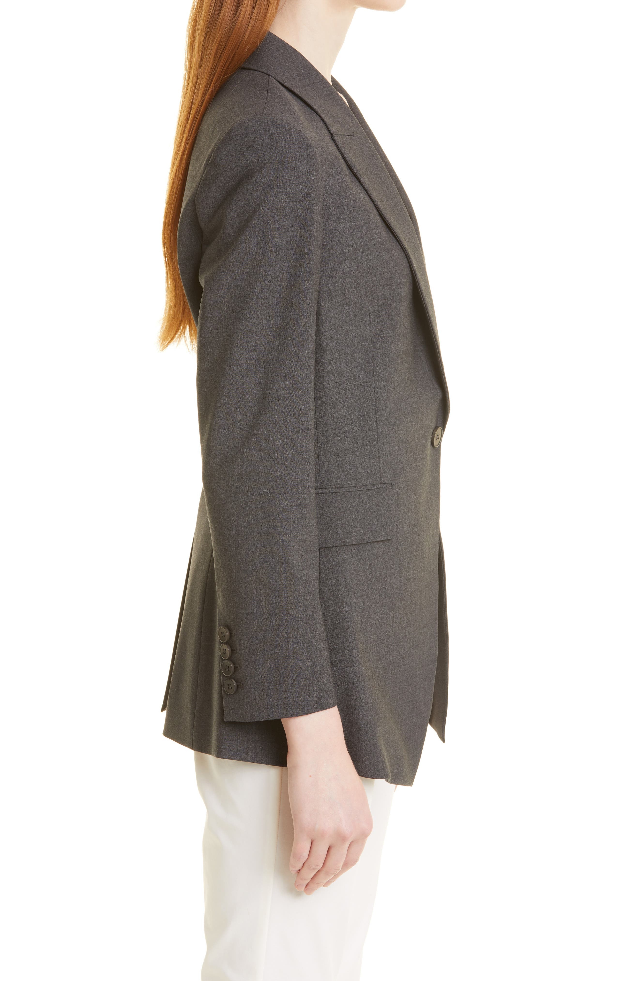 Theory Etiennette B Good Wool Suit Jacket in Charcoal Melange at Nordstrom - 3