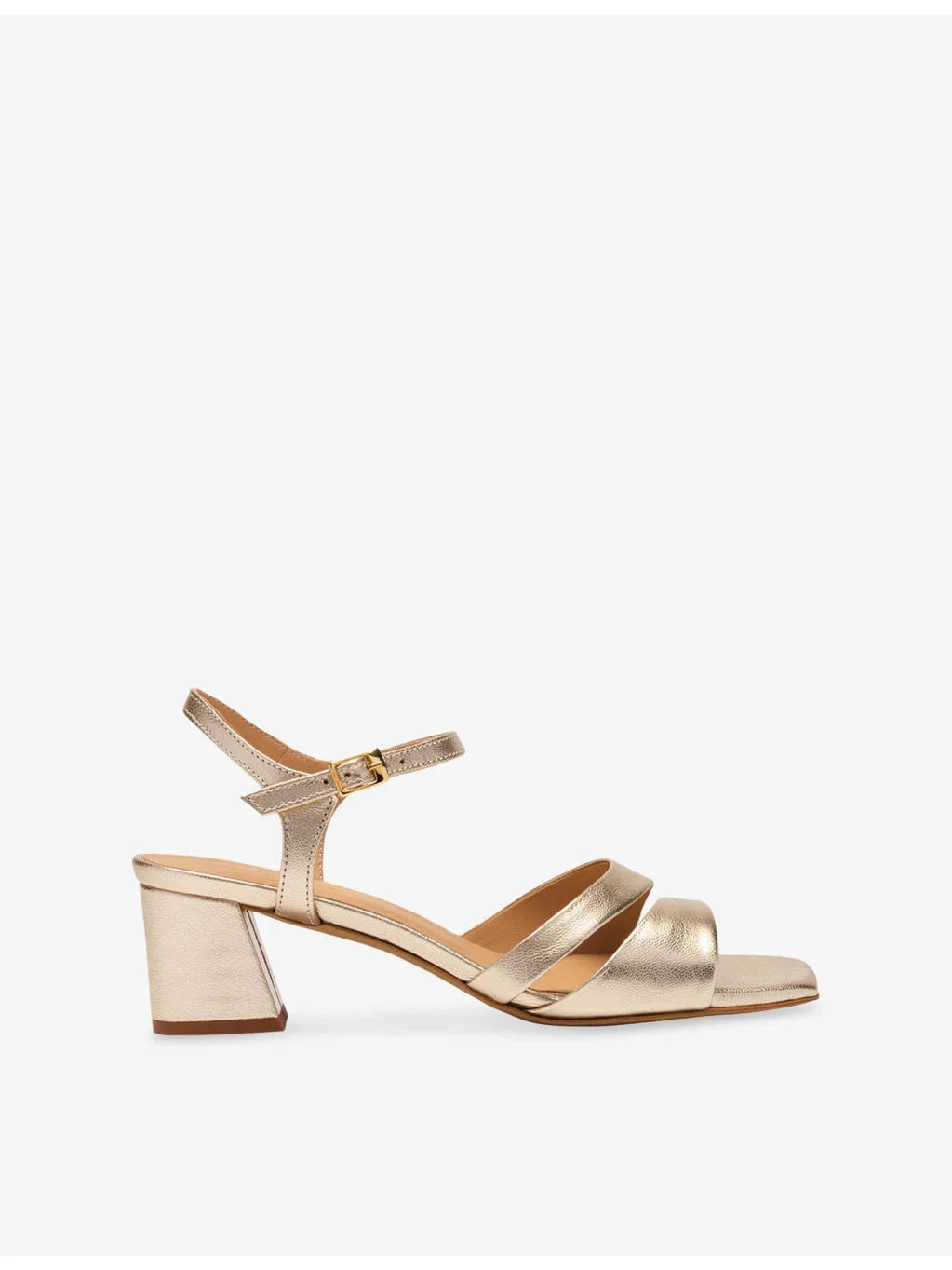 Cut-Out Heeled Leather Sandals - 1