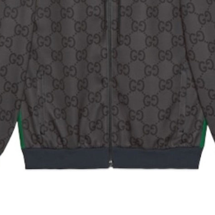 Gucci Jumbo GG Zip Jacket With Web 'Grey Dark Grey' 771619-XJF52-1155 - 5