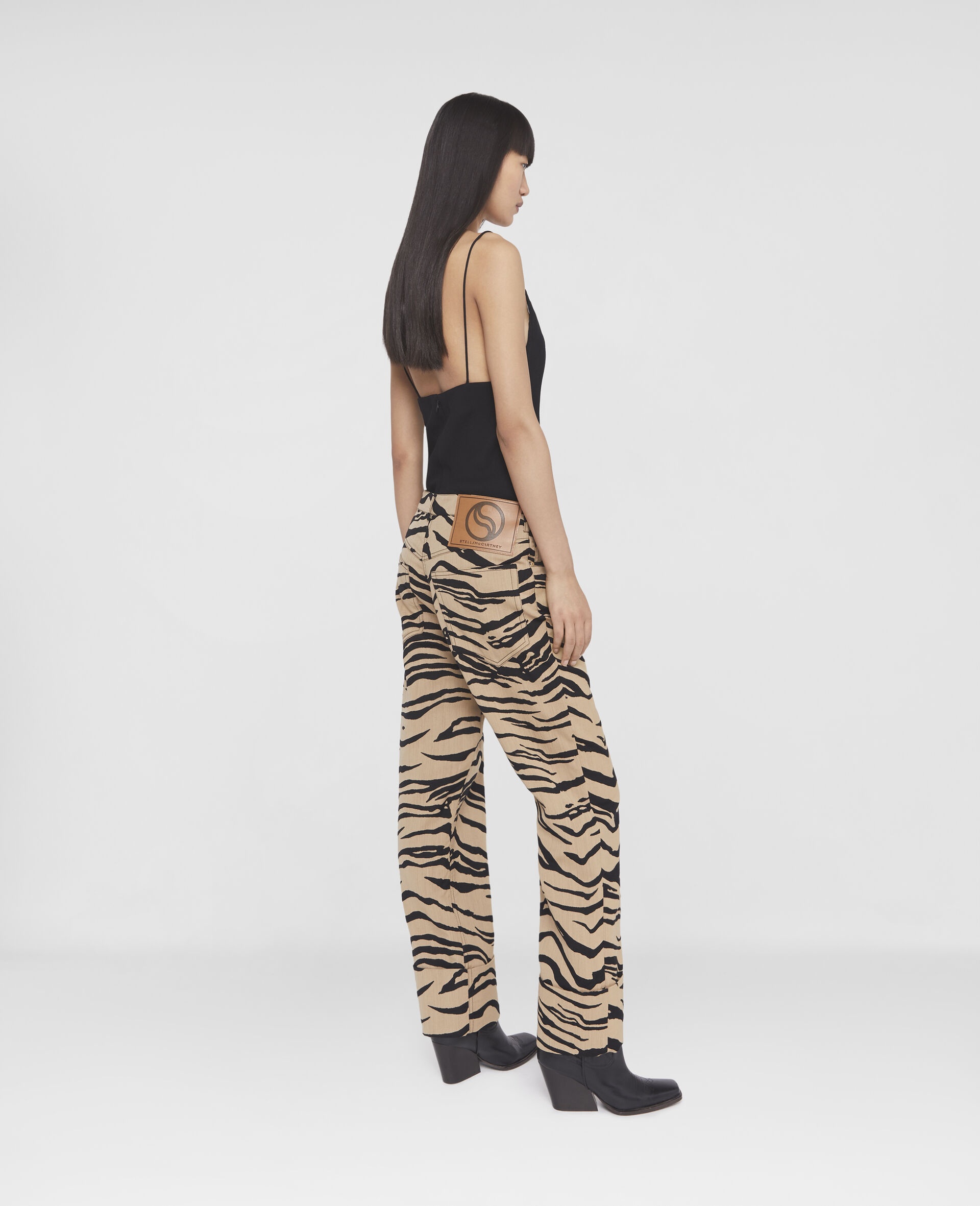 Tiger Print Cropped Jacquard Trousers - 3