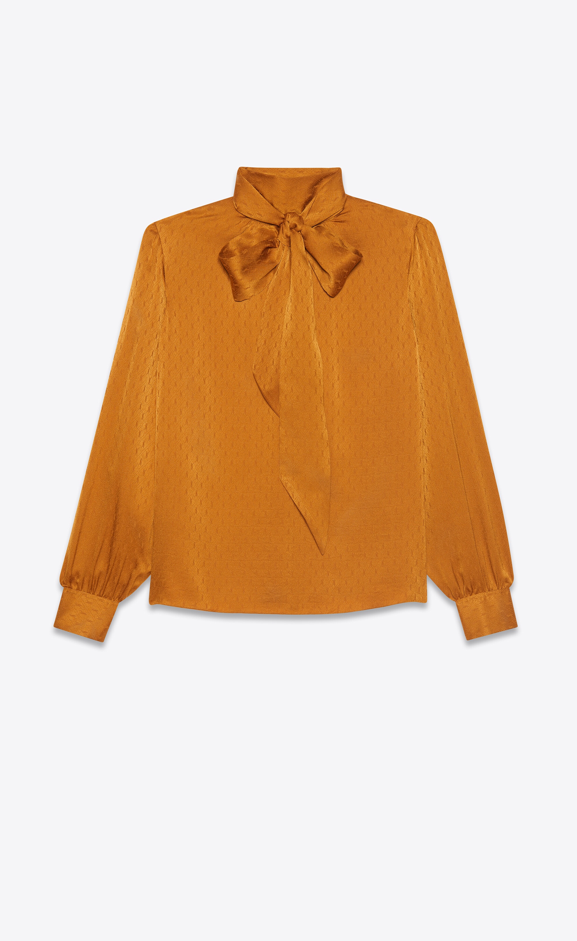 lavallière-neck blouse in monogram silk jacquard - 1