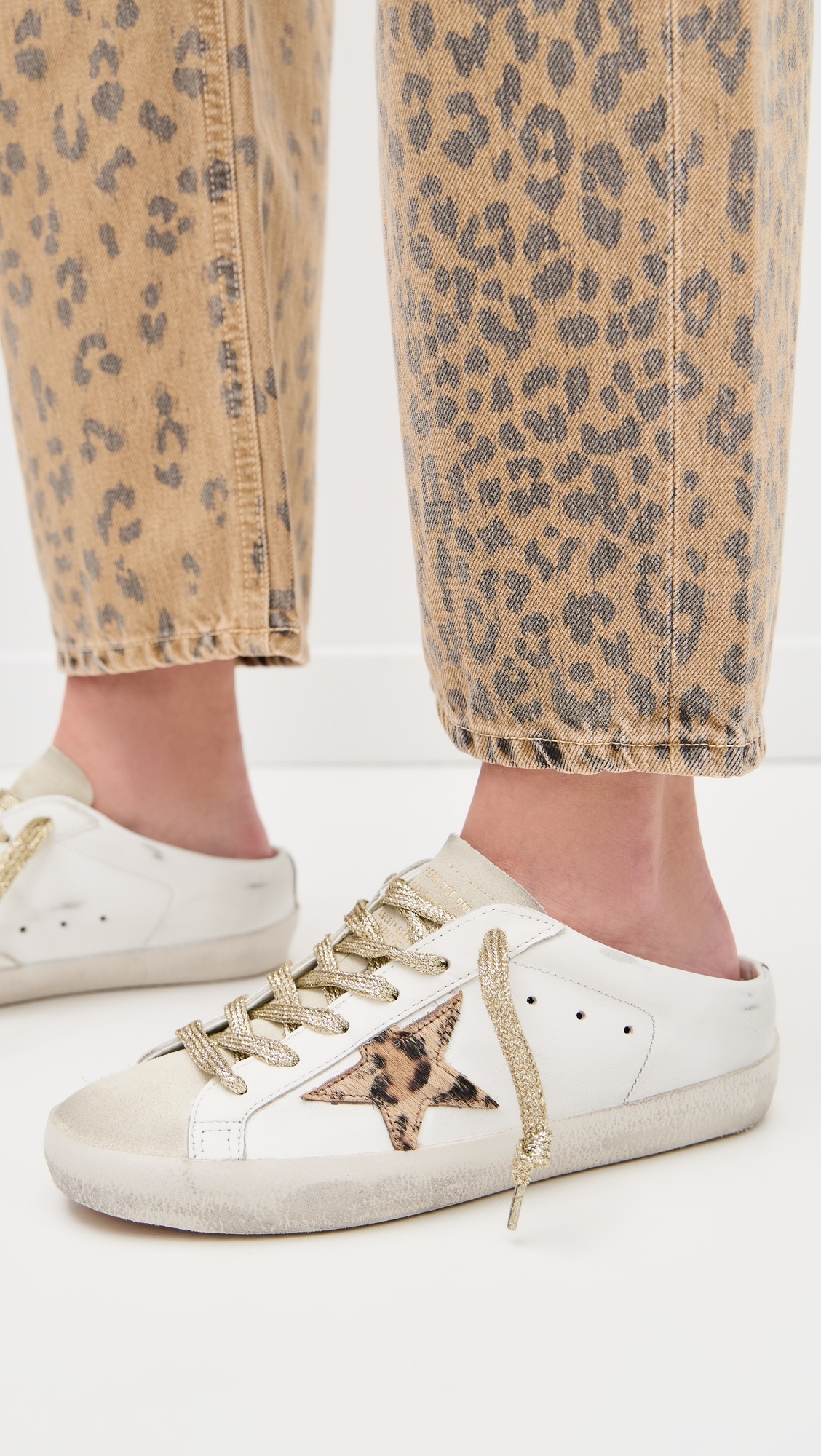 Super Star Sabot Leather Upper Suede Toe Sneakers - 2